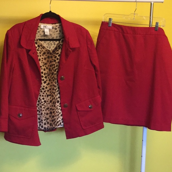George Dresses & Skirts - BUNDLE - KIKIT L leopard Top + 14 George red suit